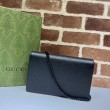 Qualità superiore replica Portafoglio con catena Gucci GG Marmont 497985 Nero