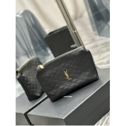 Dettagli perfetti Astuccio cosmetico con cerniera YSL Saint Laurent Gaby 23 cm nero Dettagli perfetti Astuccio cosmetico con cerniera YSL Saint Laurent Gaby 23 cm nero