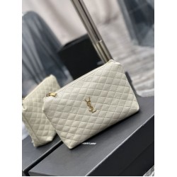 Astuccio cosmetico con cerniera YSL Saint Laurent Gaby 23 cm bianco Astuccio cosmetico con cerniera YSL Saint Laurent Gaby 23 cm bianco
