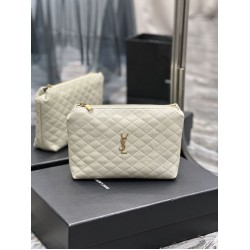 Astuccio cosmetico con cerniera YSL Saint Laurent Gaby 23 cm bianco