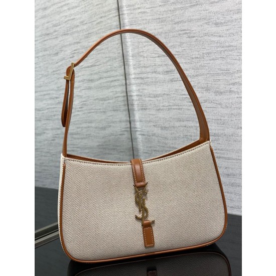YSL Saint Laurent Le 5 A 7 Borsa Hobo Tela Pelle