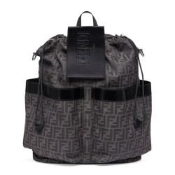 Zaino jacquard Fendi con coulisse FF 7VZ056 Nero
