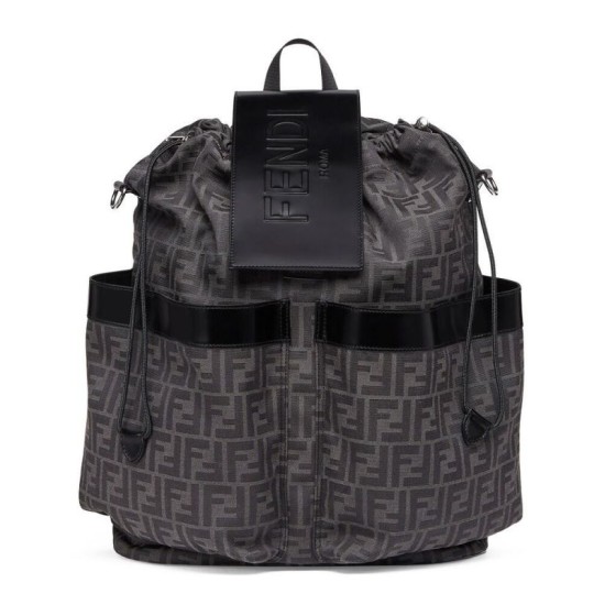 Zaino jacquard Fendi con coulisse FF 7VZ056 Nero