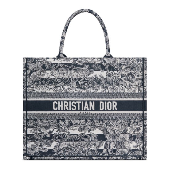 Borse Replica a mano Christian Dior grande con libro blu scuro