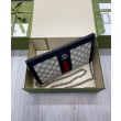 Borsa Replica 1:1 a tracolla piccola Gucci Ophidia GG 503877 blu scuro