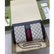 Borsa Replica 1:1 a tracolla piccola Gucci Ophidia GG 503877 blu scuro