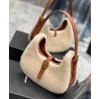 Borsa Hobo YSL Saint Laurent Le Fermoir Shearling Merino 672615 Crema