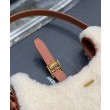 Borsa Hobo YSL Saint Laurent Le Fermoir Shearling Merino 672615 Crema