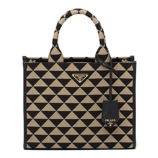 Borsa Prada Small Symbole Tessuto Jacquard Nera