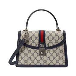 Borsa tote piccola Gucci Ophidia GG 651055 blu scuro