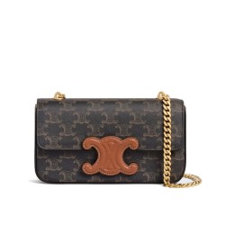 Celine Borsa a tracolla con catena Cuir Triomphe 199242 Henna