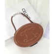 Celine Ovale Minaudiere Cuir Triomphe Pelle Di Vitello Liscia Caffè
