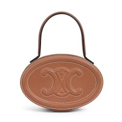 Celine Ovale Minaudiere Cuir Triomphe Pelle Di Vitello Liscia Caffè