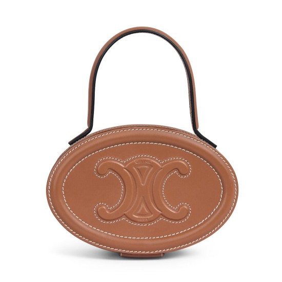 Celine Ovale Minaudiere Cuir Triomphe Pelle Di Vitello Liscia Caffè