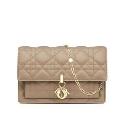 Christian Dior Lady Dior Chain Pouch Albicocca