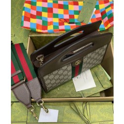 Gucci Ophidia Borsa Piccola Con Web 693724 Blu Scuro