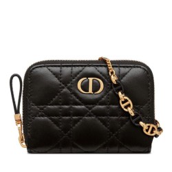 Astuccio Christian Dior Mini Dior Caro con cerniera nero