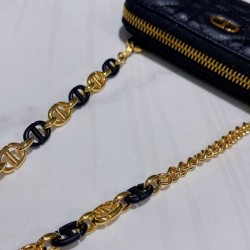 Astuccio Christian Dior Mini Dior Caro con cerniera nero Astuccio Christian Dior Mini Dior Caro con cerniera nero
