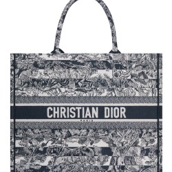 Borse Replica a mano Christian Dior grande con libro blu scuro
