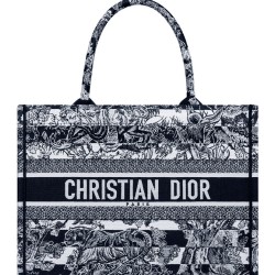 Imitazione Christian Dior Borsa Book Tote con libro blu scuro