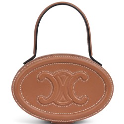 Celine Ovale Minaudiere Cuir Triomphe Pelle Di Vitello Liscia Caffè