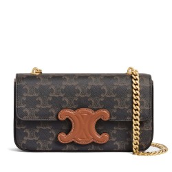 Celine Borsa a tracolla con catena Cuir Triomphe 199242 Henna