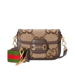 Borse Replica mini GG jumbo Gucci Horsebit 1955 658574 Marrone