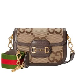 Borse Replica mini GG jumbo Gucci Horsebit 1955 658574 Marrone