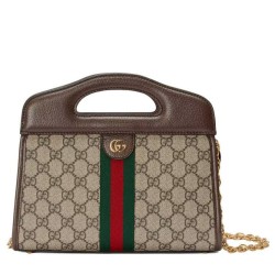 Gucci Ophidia Borsa Piccola Con Web 693724 Blu Scuro