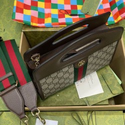 Gucci Ophidia Borsa Piccola Con Web 693724 Blu Scuro