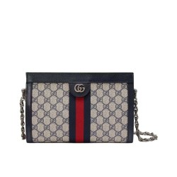 Borsa Replica 1:1 a tracolla piccola Gucci Ophidia GG 503877 blu scuro