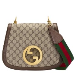 Borsa A Tracolla Media Gucci Con Incastro Rotondo G 699210 Caffè Scuro
