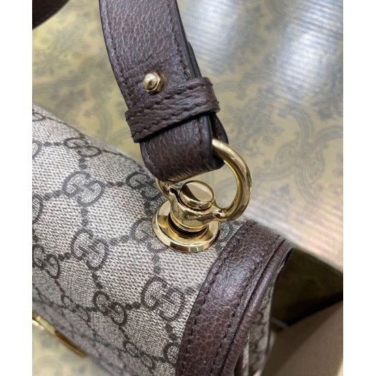 Borsa A Tracolla Media Gucci Con Incastro Rotondo G 699210 Caffè Scuro Borsa A Tracolla Media Gucci Con Incastro Rotondo G 699210 Caffè Scuro