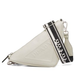 Imitazione Qualità superiore replica Triangolo Prada Saffiano Crema