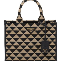 Borsa Prada Small Symbole Tessuto Jacquard Nera