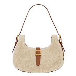 Borsa Hobo YSL Saint Laurent Le Fermoir Shearling Merino 672615 Crema