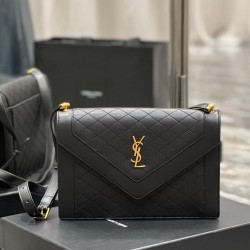 YSL Saint Laurent Gaby Satchel Pelle Di Agnello Trapuntata Nera
