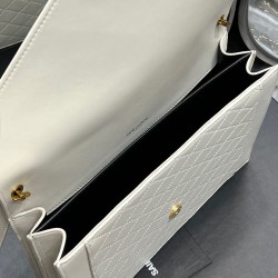 YSL Saint Laurent Gaby Satchel Pelle Di Agnello Trapuntata Bianca YSL Saint Laurent Gaby Satchel Pelle Di Agnello Trapuntata Bianca