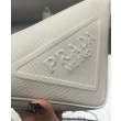 Imitazione Qualità superiore replica Triangolo Prada Saffiano Crema