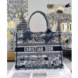 Imitazione Christian Dior Borsa Book Tote con libro blu scuro