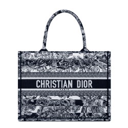 Imitazione Christian Dior Borsa Book Tote con libro blu scuro
