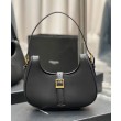 Imitazione YSL Saint Laurent Borsa Hobo Le Fermoir Pelle Lucida Nera
