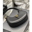 Imitazione YSL Saint Laurent Borsa Hobo Le Fermoir Pelle Lucida Nera