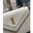 YSL Saint Laurent Gaby Satchel Pelle Di Agnello Trapuntata Bianca