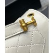 YSL Saint Laurent Gaby Satchel Pelle Di Agnello Trapuntata Bianca