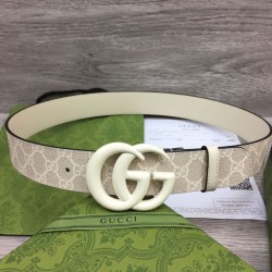 Miglior Prezzo Cintura larga Gucci GG Marmont 400593 40mm Bianca Replica