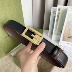 Miglior Prezzo Cintura reversibile Gucci con fibbia G quadrata 626974 Hardware dorato Replica