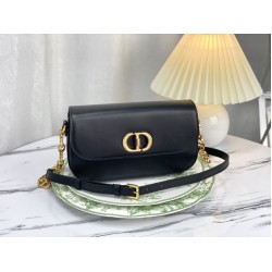 Borsa Christian Dior 30 Montaigne Avenue scatola nera in pelle di vitello Borsa Christian Dior 30 Montaigne Avenue scatola nera in pelle di vitello