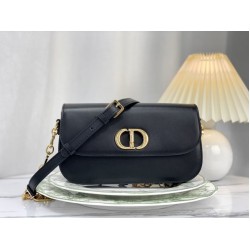 Borsa Christian Dior 30 Montaigne Avenue scatola nera in pelle di vitello