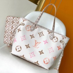 Miglior Prezzo Borse Firmate Replica tote Louis Vuitton Neverfull MM M22978 Beige 
